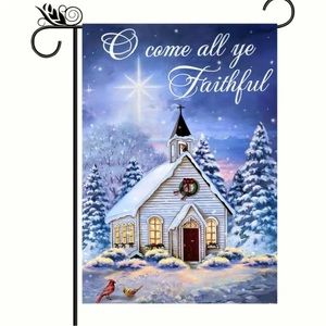 O Come All Ye Faithful Church Christmas Garden Flag